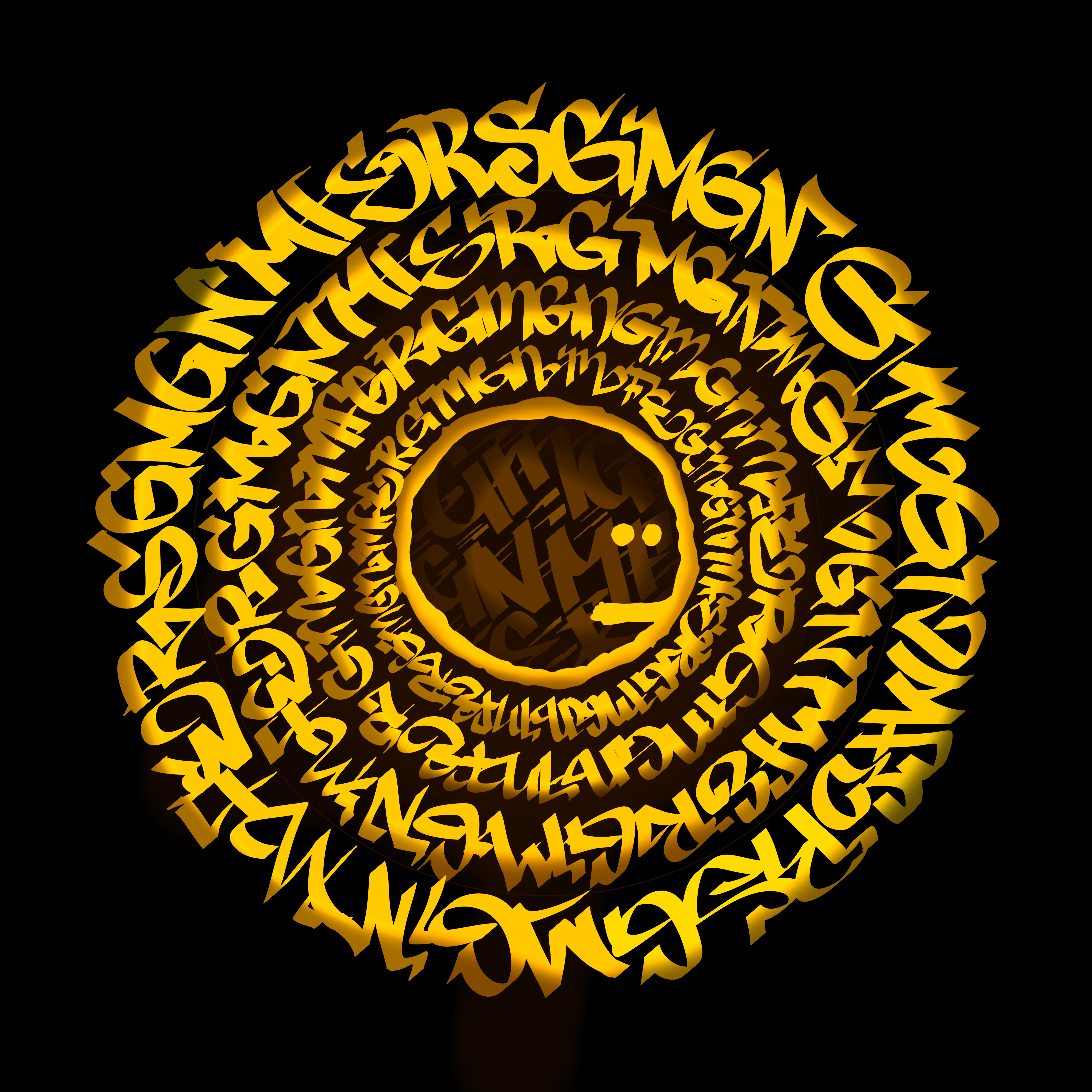 GM GN MFER CALLIGRAFFITI - Yellow/Gold | Foundation