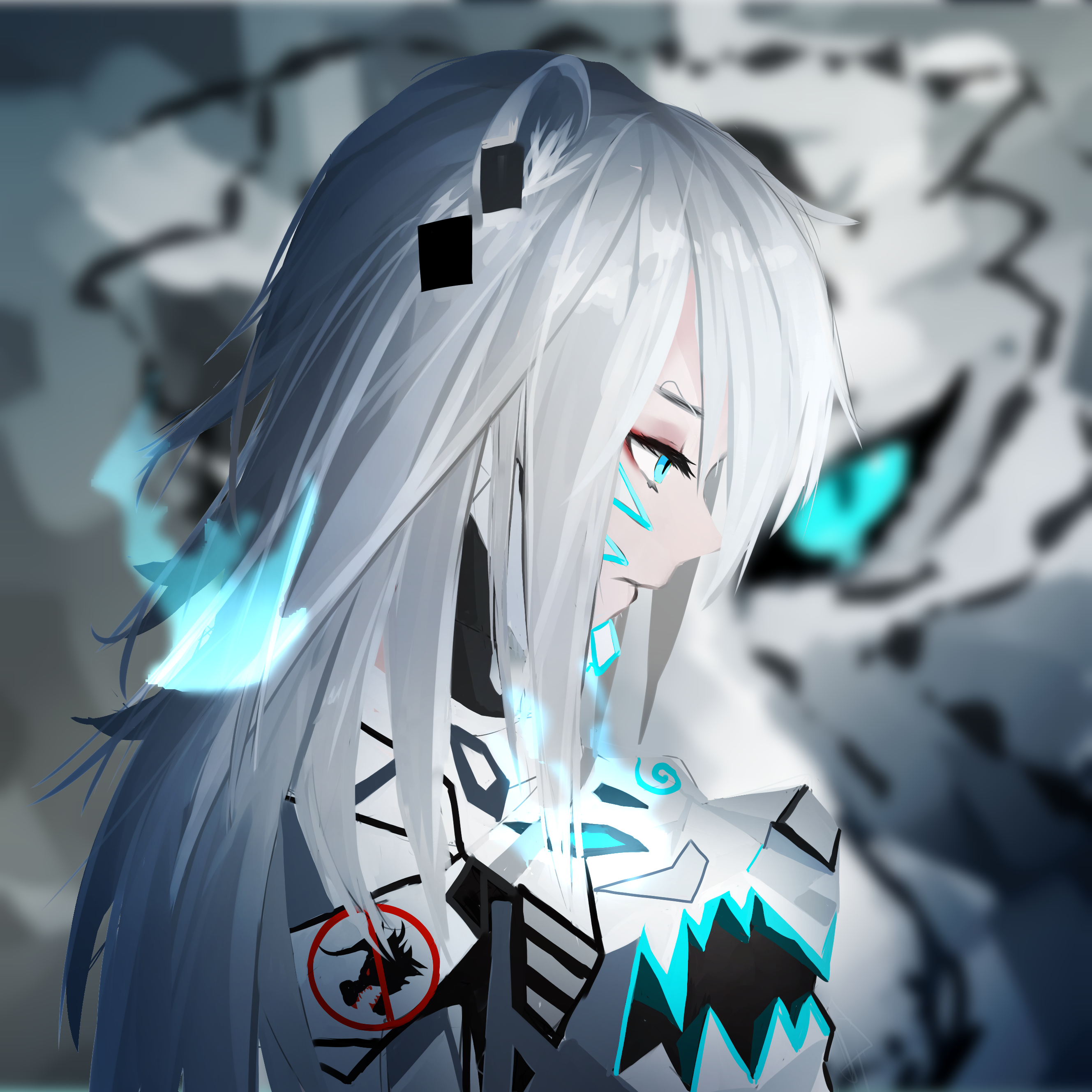 Anime Warrior Girl with White Tiger - Metal Poster – Glasik
