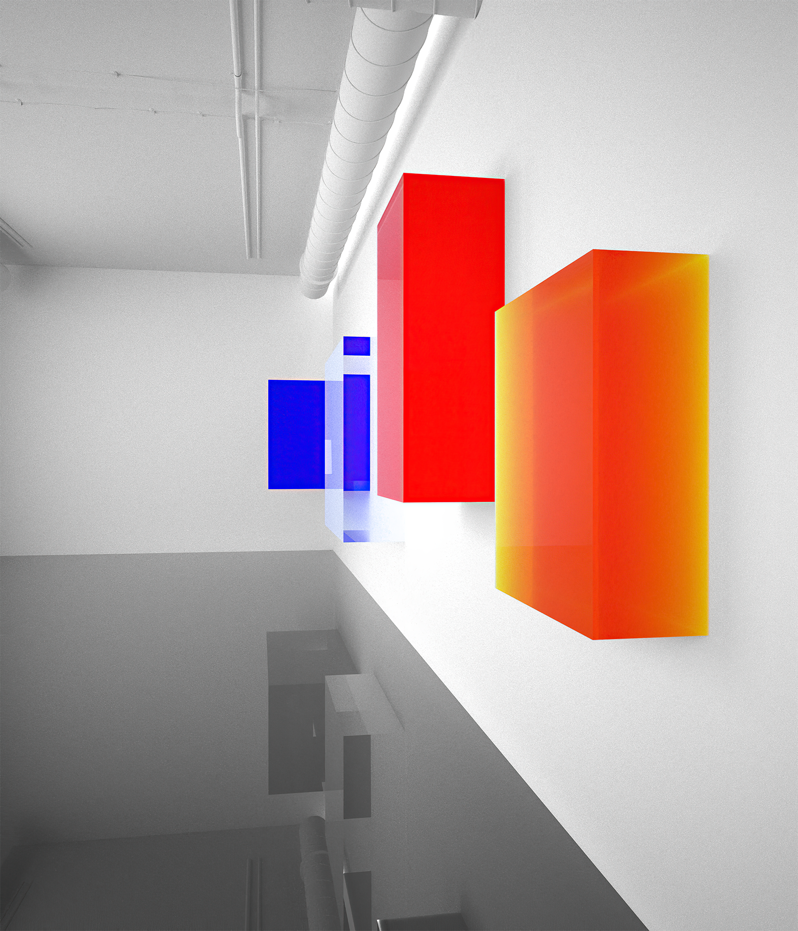 Linear squares in shades of color