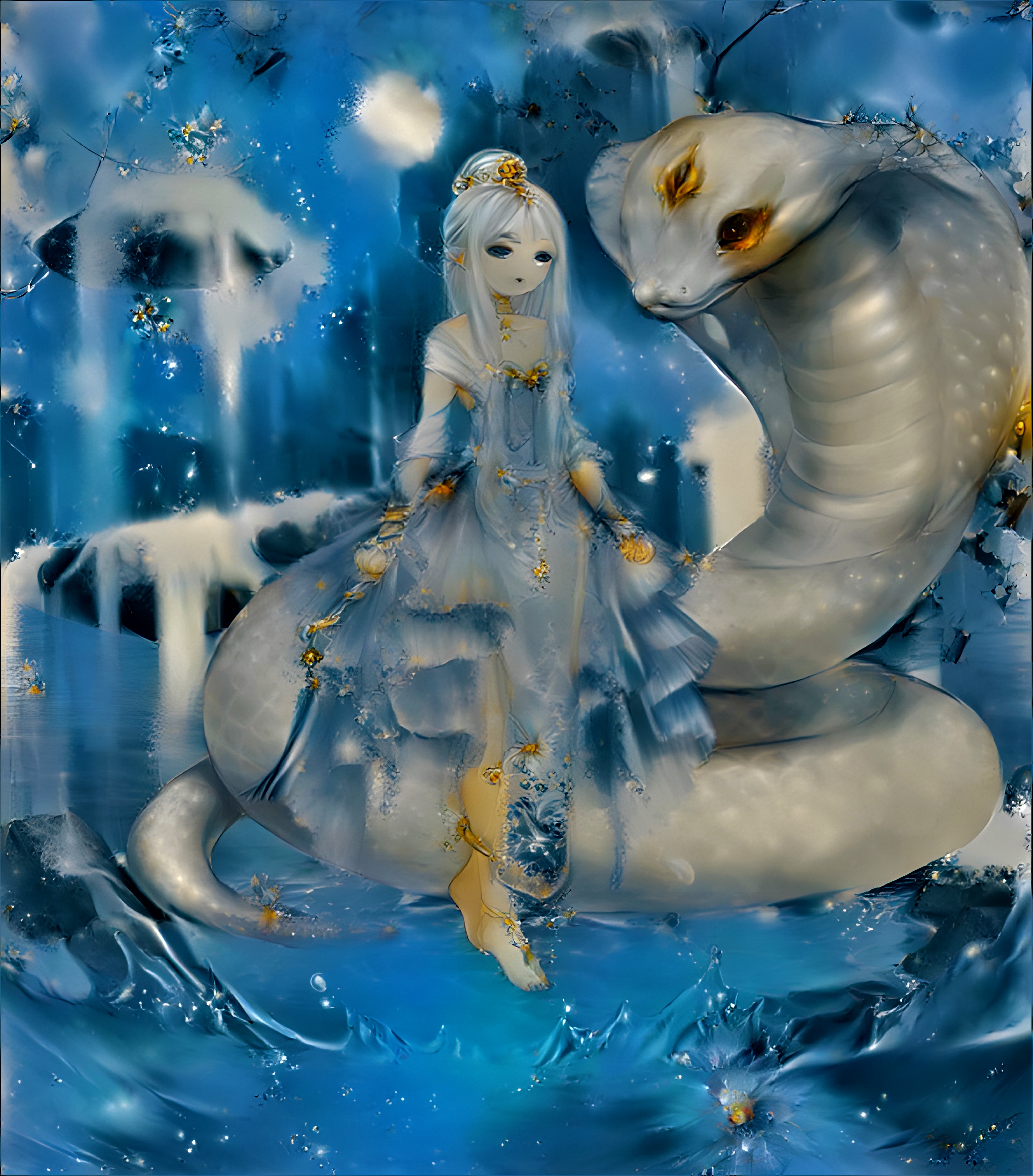 White Snake female moriya suwako sexy animal cute water girl anime  touhou HD wallpaper  Peakpx
