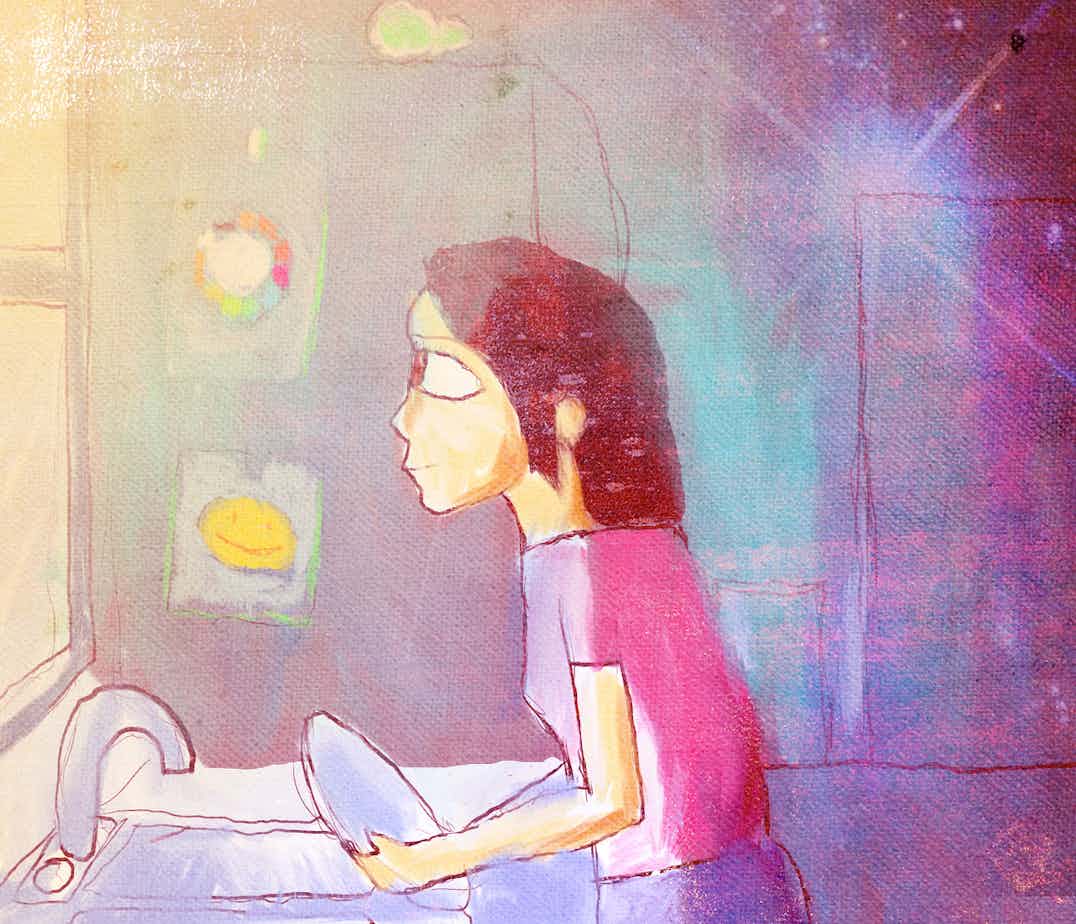 Polly Looks Out a Window