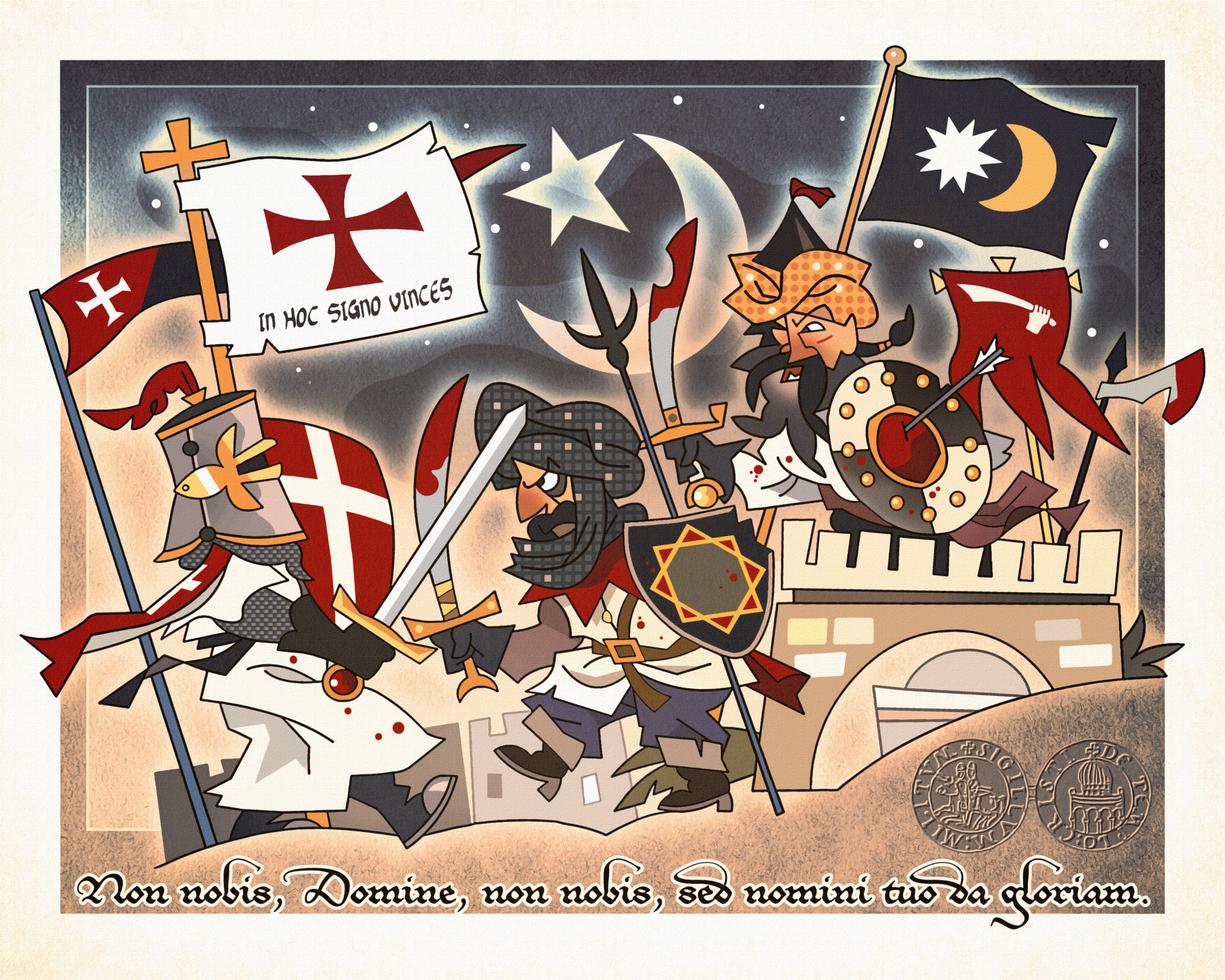 Templar Knight Engaged In Battle