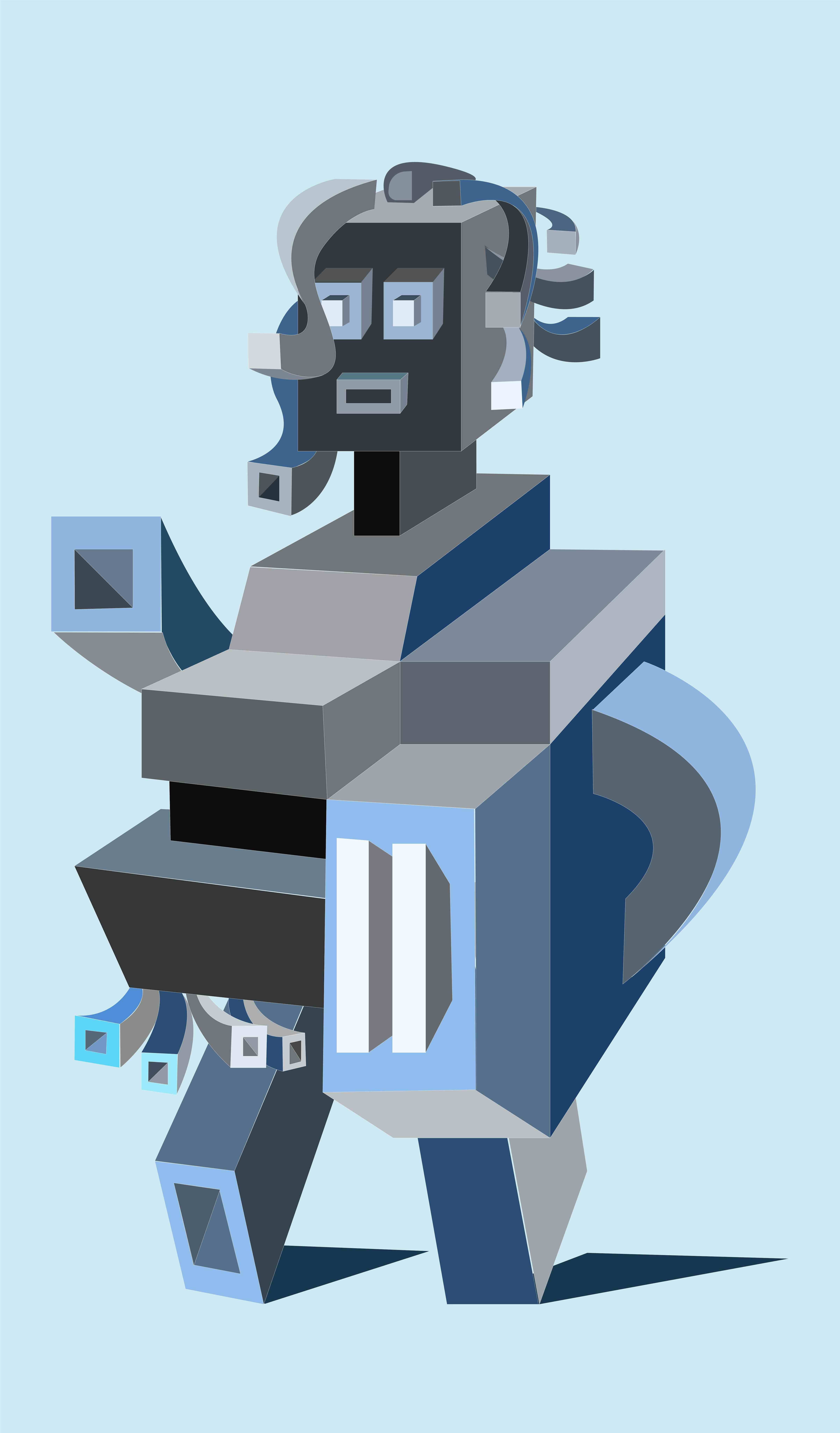 Blue Robot #007